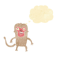 cartoon monkey with thought bubble