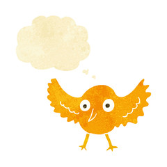 cartoon bird with thought bubble