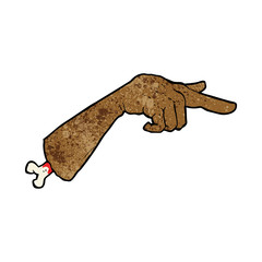 cartoon severed pointing hand