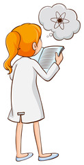 Girl reading a science book