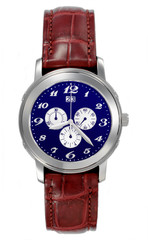 man watch with blue face