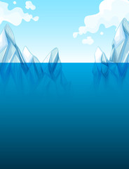 Global warming with iceberg.