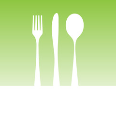 White cutlery silhouette