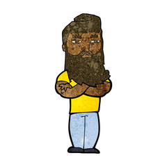 cartoon serious man with beard