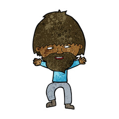 cartoon happy man with beard