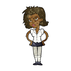 cartoon woman with hands on hips