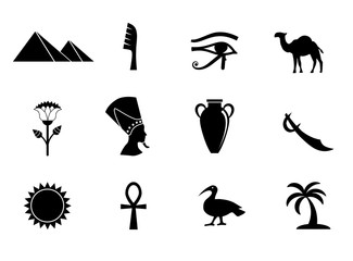 Egyptian icon set. Vector art.