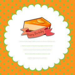 Border design with orange cheesecake