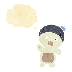 cute cartoon polar bear with thought bubble