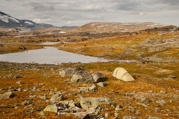 Wilder Zeltplatz in Norwegen