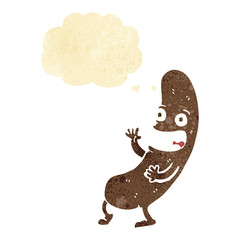 cartoon sausage with thought bubble