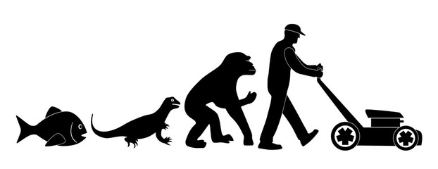 Entwicklung vom Fisch zum Rasenm&auml;her