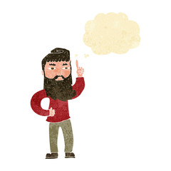 cartoon man with idea with thought bubble