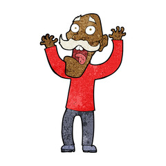 cartoon old man getting a fright