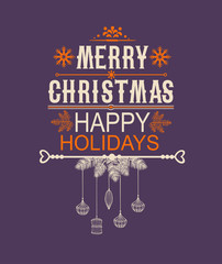 Naklejka premium Merry Christmas and Happy New Year Card 