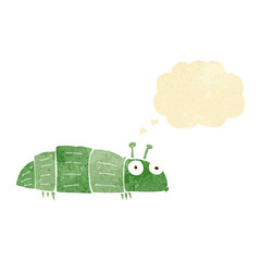 cartoon bug with thought bubble