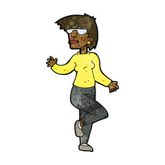 cartoon woman waving