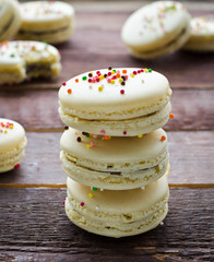 Colorful decorated easter macarons