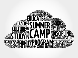 Summer Camp word cloud, education concept