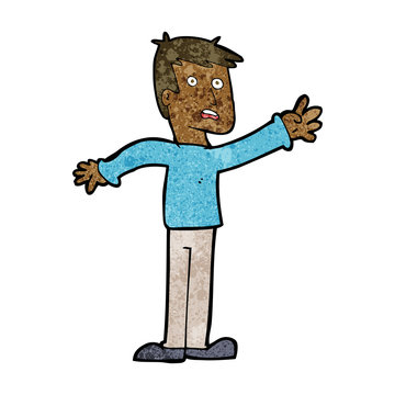 recommend clip art: cartoon worried man reaching