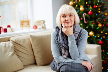 Senior woman at Christmas