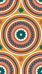 Seamless repeating the ethnic pattern of circles and stars.Vecto