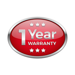 Red warranty button in silver frame