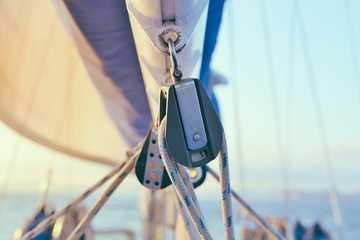 Fototapeta premium Sailboat Rigging Pulley