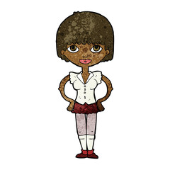 cartoon woman with hands on hips