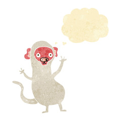 cartoon monkey with thought bubble
