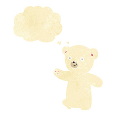 cartoon polar bear cub with thought bubble