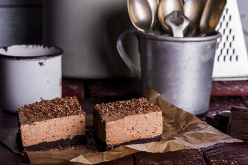 Cold chocolate cheesecake