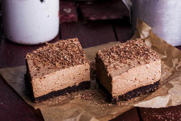 Cold chocolate cheesecake