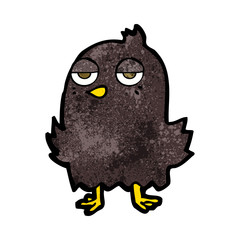 cartoon bored bird