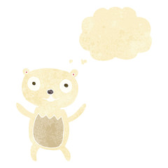 cartoon polar bear cub with thought bubble