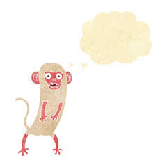 cartoon crazy monkey with thought bubble