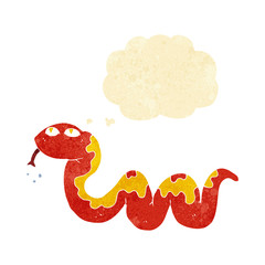 cartoon snake with thought bubble