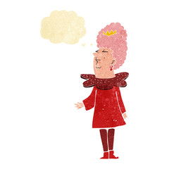cartoon queen with thought bubble