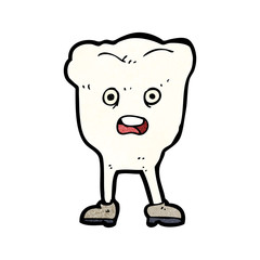 cartoon tooth looking afraid