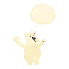 cartoon funny polar bear with thought bubble