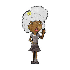 cartoon woman waving