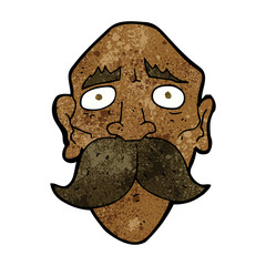 cartoon sad old man