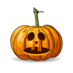 vector Halloween pumpkin face isolated on white background