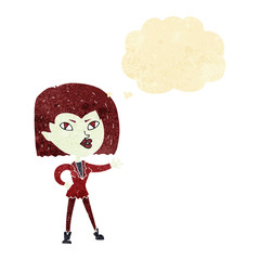 cartoon vampire girl with thought bubble