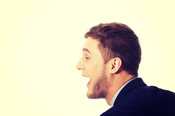 Obraz premium Angry businessman screaming.