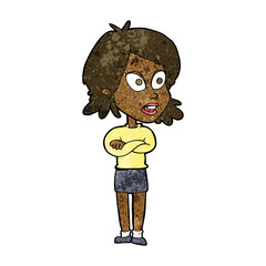 cartoon surprised woman