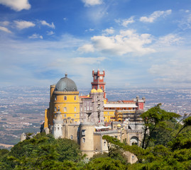 view of Palace da Pena. Sintra, Lisbon. Portugal. European travel