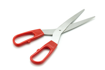 Scissors on white background