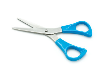 Scissors on white background