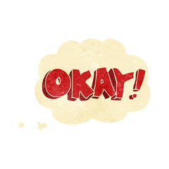 cartoon okay sign with thought bubble